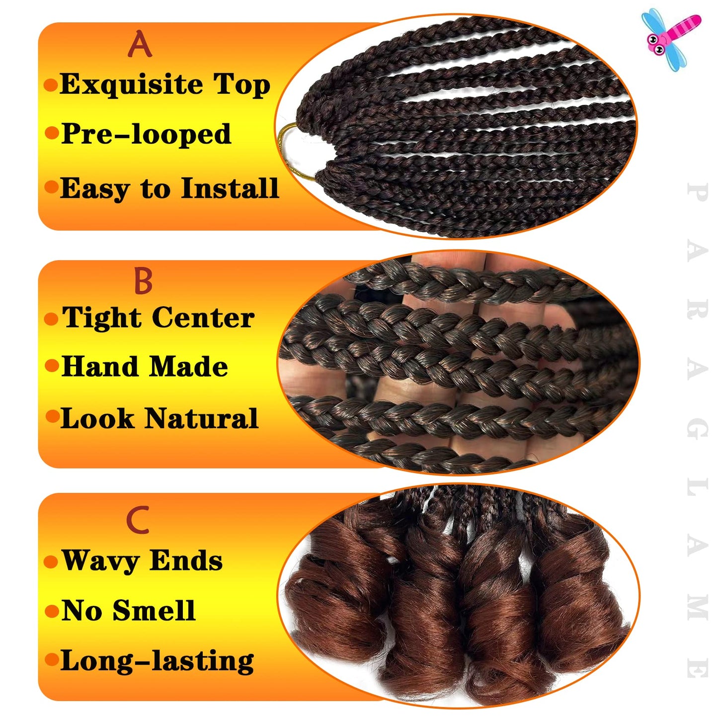 16 Inch French Curl Crochet Braids 8 Packs Goddess Box Braids Crochet Hair with Curl Ends, Pre-Looped Boho French Curly Braiding Hair Ginger for Black Women(8Packs,T350#)