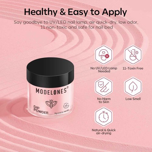 Modelones Dip Powder Nail Kit, 20 Colors Pink Blue Black White Nude Grey Dipping Powder Starter Set with Liquid Set Base&Top Activator French Nail Art Salon Long-Lasting DIY Manicure Kit