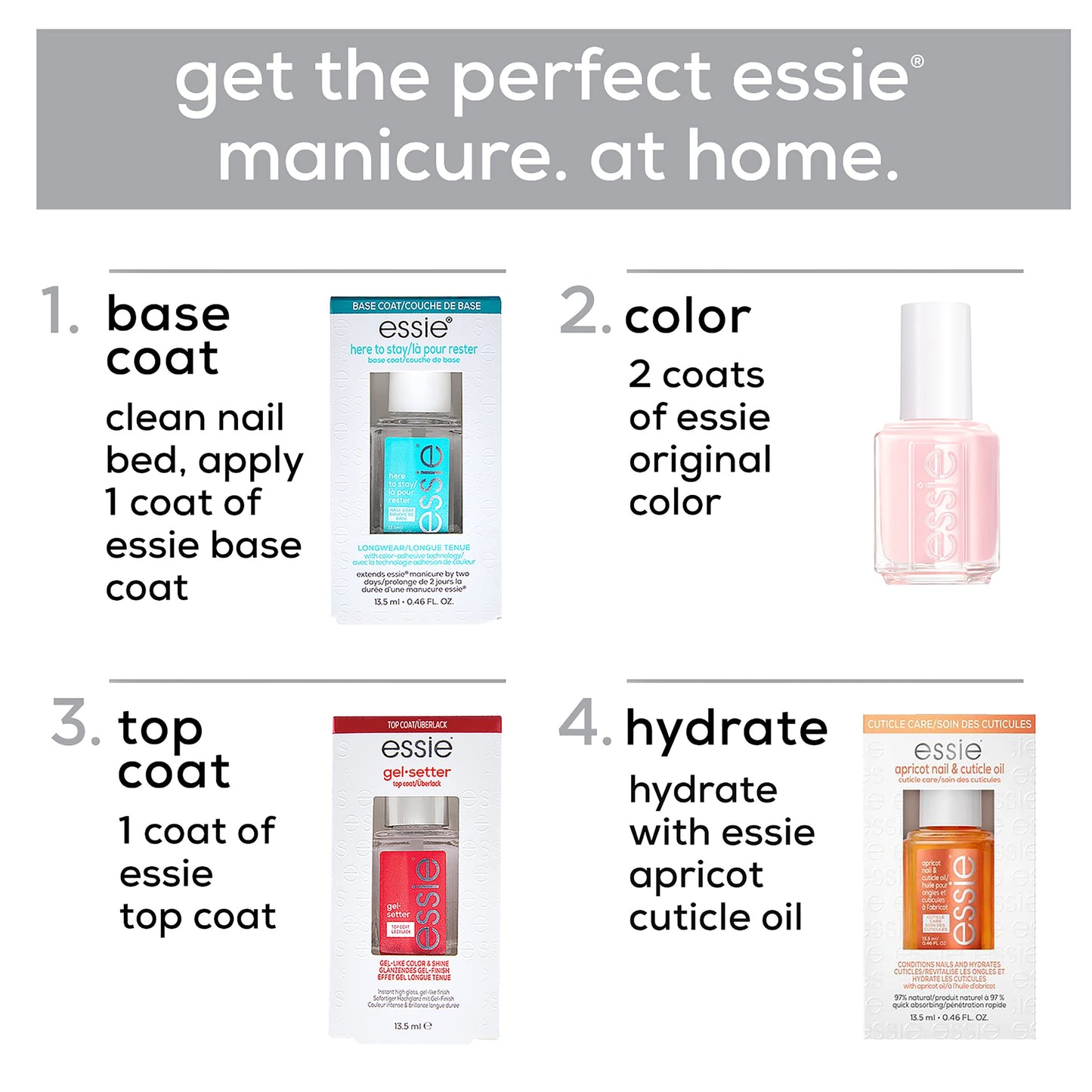 essie Gel Couture Nail Polish Kit, Hot Pink Nail Polish + Top Coat, Mod Squad, 0.46 oz each