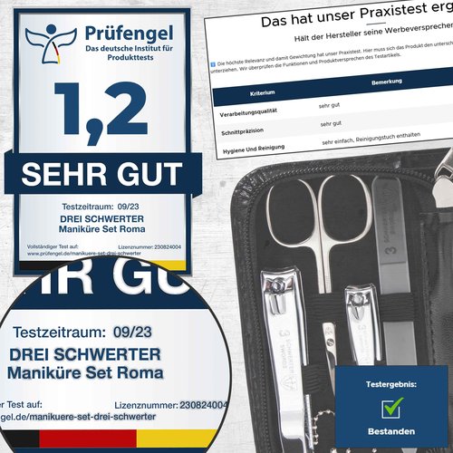 3 Swords Germany Solingen Manicure Pedicure Set Nail Care Kit Made in Germany