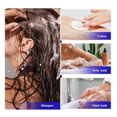 QUUPY 2PCS 60ml Upscale Refillable Cobalt Glass Lotion Pump Bottle with Black Lock Dispenser Toiletries Bottle Cosmetic Container Jar Pot for Cream Essence Shampoo Body Wash
