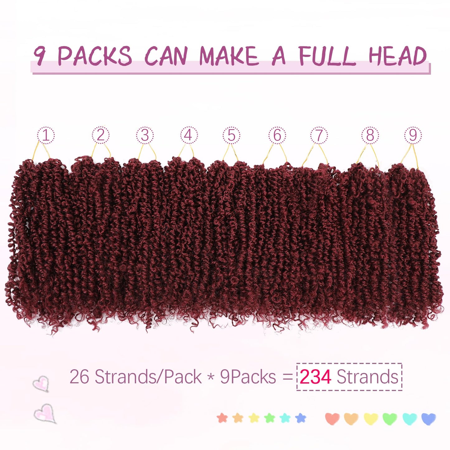 Fulcrum Yanky Mini Twist Crochet hair 10Inch, 2Packs Passion Twist Crochet Hair for black Women, Pre-Twisted Crochet Twist Hair with Curly Ends (10Inch, BUG#)