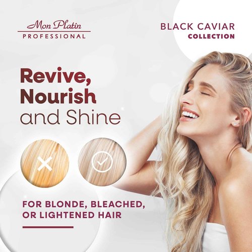 Mon Platin Professional Black Caviar Blonde Hair Shampoo - Intensive Moisturizing Shampoo for blonde, bleached, or Color Treated Hair - Special Antistatic Formula,SLS/Salt Free 500ML