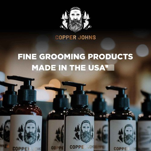 Copper Johns Beard Balm for Men –Strong Hold & Conditioning with Shea Butter, Jojoba Oil & Sea Minerals – Tames, Styles & Softens Beard –The Hunt-Unscented, 2oz