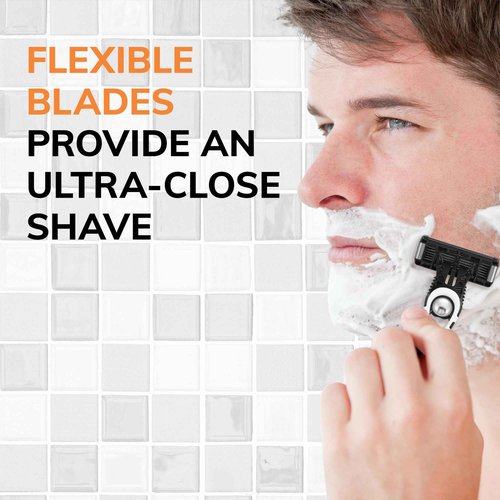 BIC Flex 5 Titanium Disposable Razors for Men 4 Piece Set and BIC Flex 5 Refillable Razors for Men 1 Handle 7 Cartridges 8 Piece Shaving Kit