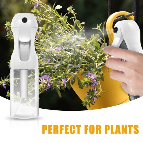 AMOMELA 2Pcs Continuous Spray Bottle For Hair,Ultra Fine Refillable Water Mister for Hair Styling, Plants, Cleaning, Salon, Misting & Skin Care（200ml/6.8oz Clear） (200ML 2PACK)