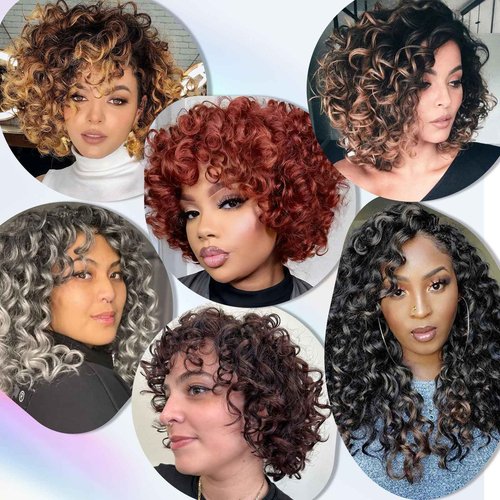 Short Crochet Hair Curly Highlight 4/30 Brown GoGo Curl Crochet Hair for Black Women Ocean Deep Water Wave Beach Curl Crochet Braids Soft Like Human Hair 7 Pack Natural Look Hair Extensions 12 Inch