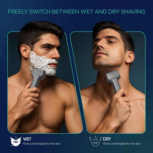 VOYOR Foil Shaver Electric Razor for Men 3 in 1 Shavers for Men with Double Foil Wet & Dry Face Shaver Lightweight Handheld Smooth Shave IPX6 Washable USB-C Rechargeable Travel Razor TX310 (Gray)