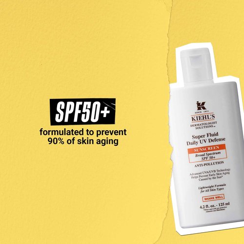 Kiehl's Super Fluid UV Defense Daily Facial Sunscreen SPF 50+, Lightweight Matte Finish, Protects Against UVA/UVB Rays & Pollution, Vitamin E & Baicalin, Non-comedogenic, Paraben-free - 1.7 fl oz