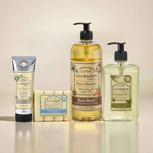 A LA MAISON de Provence Lavender Aloe Liquid Hand and Body Soap (Pack of 2) With Argan Oil, Olive Oil and Vitamin E, 16.9 fl oz Each