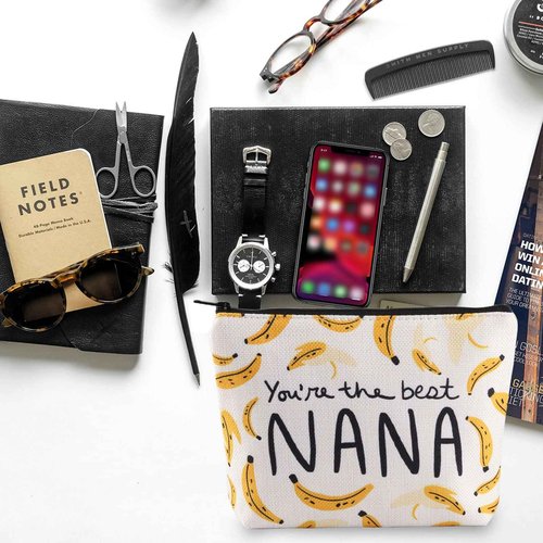 Nana Gift Nana Makeup Bag Grandma Gift Nana Zipper Pouch Funny Nana Makeup Bag Bananas Theme Gift Grandma Cosmetic Bag (Nana Bag)