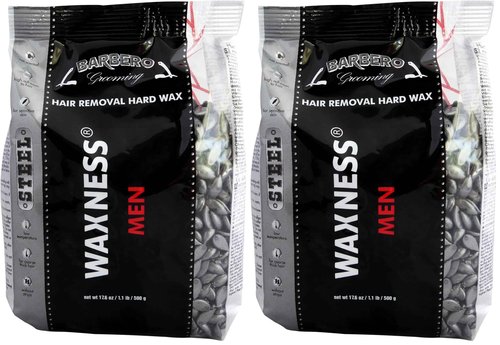 Waxness Wax Necessities Barbero Grooming Hard Wax Steel for Men 1.1 Pounds (Pack of 2)