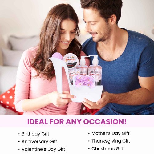 Luxury Spa Gifts for Women – 8 Pc Jasmine Scented Bath and Body Set with Bubble Bath, Lotion & More – Luxury Self Care Kit for Wife, Mom, Girlfriend, Christmas & Birthday Gifts for Women by Draizee