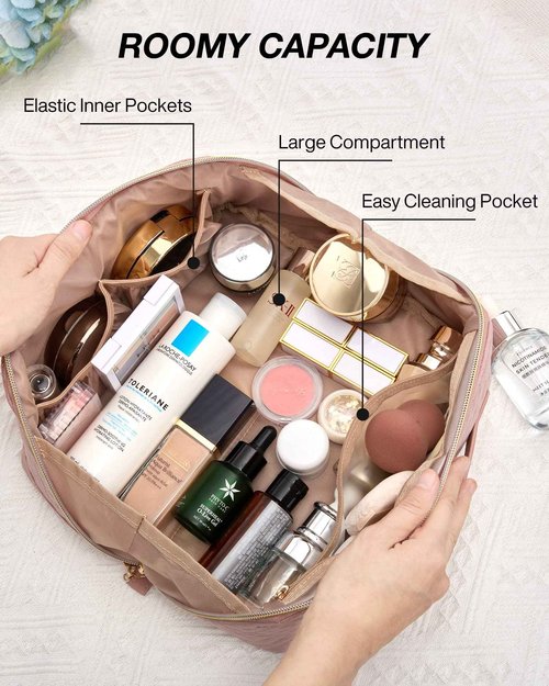 BAGSMART Travel Jewelry Case + Travel Makeup Bag