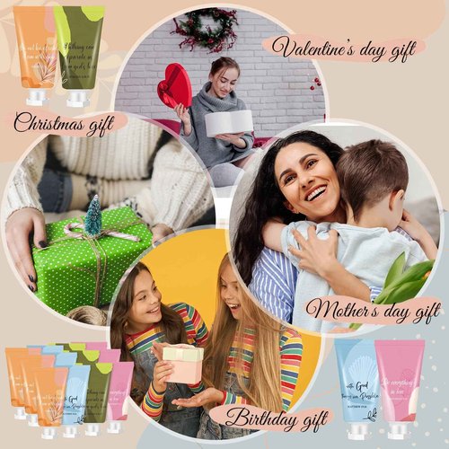 72 Pcs Christian Hand Lotion Bulk Gifts for Women Bible Verse Mini Travel Hand Cream Religious Thanksgiving Christmas Gift for Church Members Prayers Teachers Coworkers Homeless
