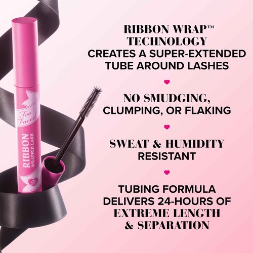 Too Faced Better Than Sex & Ribbon Wrapped Mascara Travel Duo | Includes Better Than Sex Mascara, 0.17 Fl Oz For Volume + Ribbon Wrapped Lash Tubing Mascara, 0.16 Fl Oz for Length