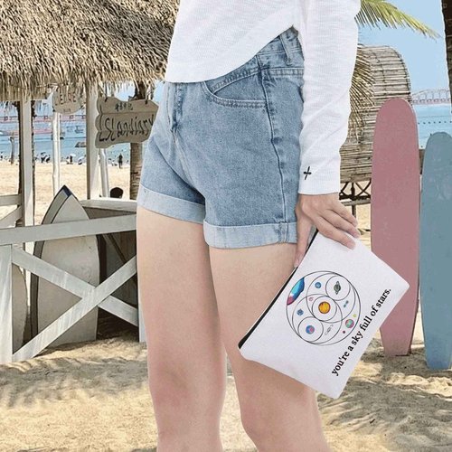 LEVLO Music Band Cosmetic Make Up Bag Star Moon Sun Lover Gift You'Re a Sky Full Of Stars Make Up Zipper Bag(You'Re a Sky Full Of Stars)