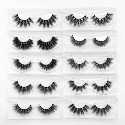 Lashes Bulk Christmas Gifts Mikiwi 30 Pack Eyelashes, 12-20mm 5D Fake Mink Eyelashes Wholesale, Fluffy Natural Volume Eye Lashes, Individual Package Faux Mink Lashes Wholesale