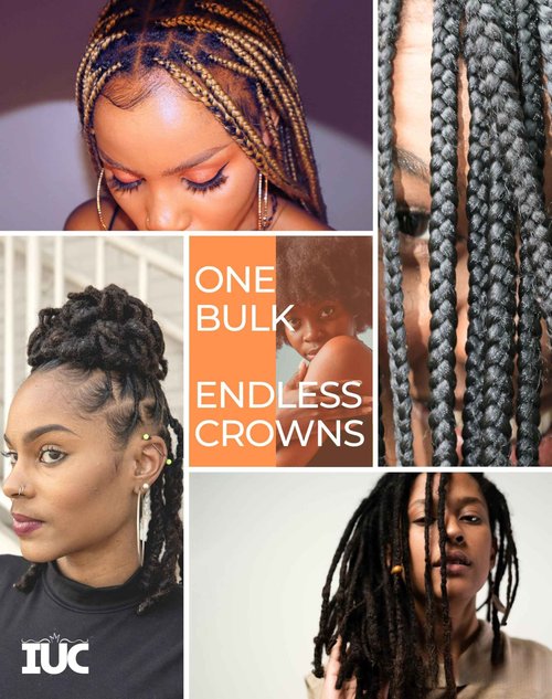 IUC Afro Kinkys Bulk Human Hair (16 Inch, 50g, Dark Brown) 4C Afro Kinky-Curly 100% Human Hair, Ideal for Braiding, Twists, Dreadlocks, Loc Repair, Kid-Friendly