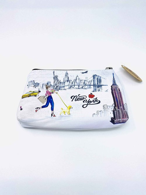 Girls & Women Fashion Cute New York Souvenir Zipper pouch Travel Cosmetic Bag Makeup Purse (JP-330104H)