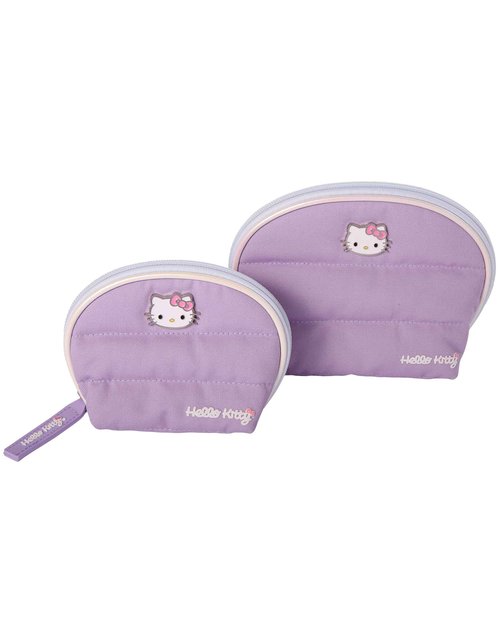 SALLY ROSE Sanrio Hello Kitty Makeup Bag Set Official License, Quilted Dome Cosmetic Travel Bags, Cute Make Up Bags