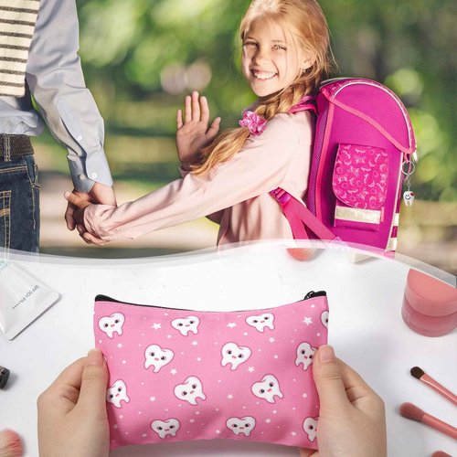 Potchen 36 Pcs Dental Hygienist Gifts - Makeup Bags, Hair Scrunchies, Tooth-Shaped Key Chains, Hair Holder for Women and Dental Assistants