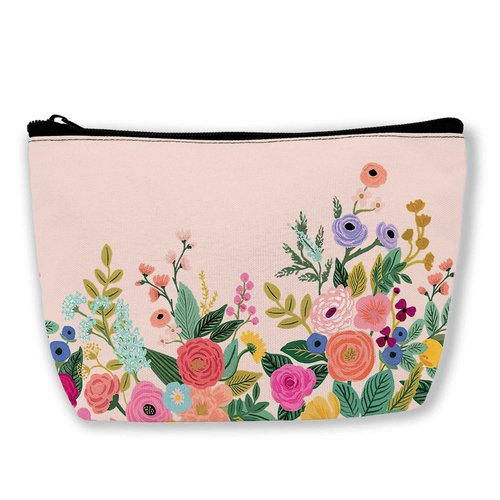 BUYIDUI Pink Flower Floral Blossom Makeup Bag Cosmetic Bag for Women Girls,Portable Makeup Bags Travel Toiletry Bag Organizer