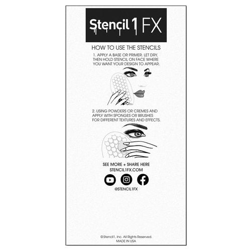 Stencil1FX - Dragon Scales Eye Makeup Stencil for Costumes, Dress Up, Halloween, Cosplay, Arts, Face Painting