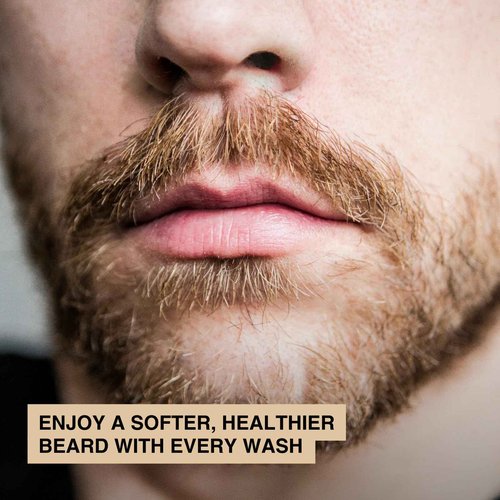 Beard Shampoo & Pouch Kit - Men’s Beard Wash - Hydrate, Cleanse, Soften & Strengthen - For Itchy & Flaky Facial Hair - With Witch Hazel - All Skin & Beard Types - Vegan - Amber Leather Scent - 8oz