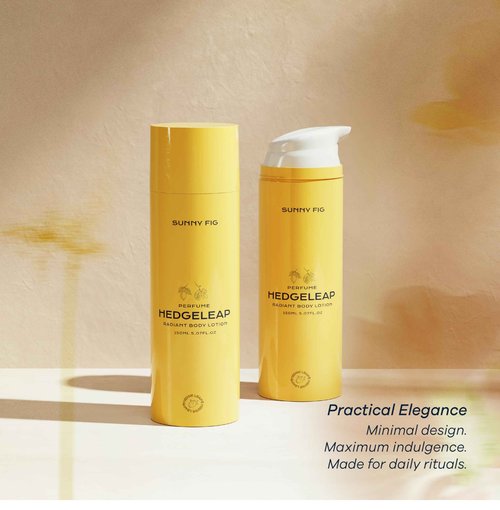 HedgeLeap Scented Perfume Body Lotion – Sunny Fig with Notes of Lemon Zest, Fig Nectar, Osmanthus & Sandalwood | Long-Lasting Glow Niacinamide Moisturizer, K Beauty Lotion (5.07 fl oz)