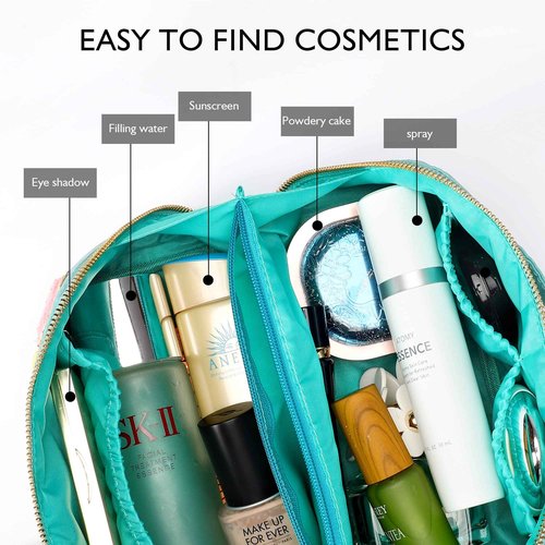 LONEDREAM 3Pcs Stoney Clover Preppy Makeup Bag, Stuff Bag Travel Makeup Cosmetic Bag, Chenille Letter Patch Open Flat Nylon Pouch, Mixed