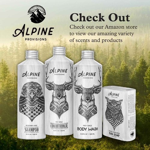 Alpine Provisions Natural Fir & Sage Moisturizing Body Wash – Refreshing with Essential Oils, Aloe Vera & Coconut Oil – Vegan, Sulfate-Free, Plastic-Free Aluminum Bottle – 16.9 FL Oz