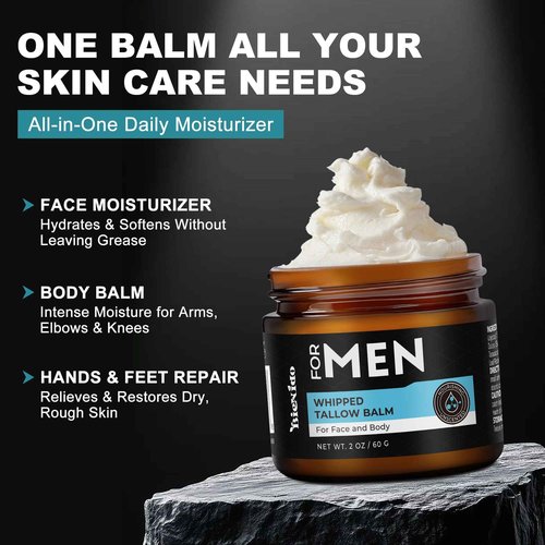 BieNido Beef Tallow for Skin Men – Whipped Beef Tallow and Honey Balm for Men with Raw Honey & Jojoba Oil for Sensitive and Dry Skin