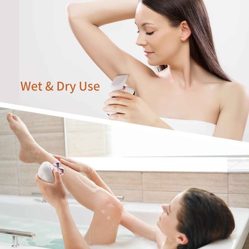 UPTARD Women's Electric Razors for Women Legs Pubic Facial Hair Removal 2 in 1 Womens Electric Shaver for Women,Bikini Trimmer for Lady,Waterproof (5D)