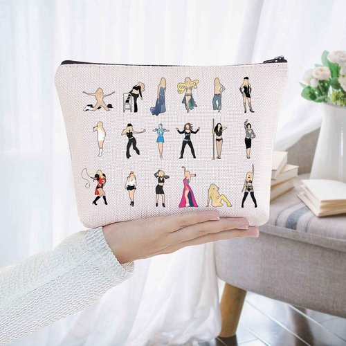 BWWKTOP Singer Album Cosmetic Makeup Bag Music Lover Gifts Singer Tour Makeup Zipper Pouch Bag Singer Lyrics Merchandise (Singer B S)