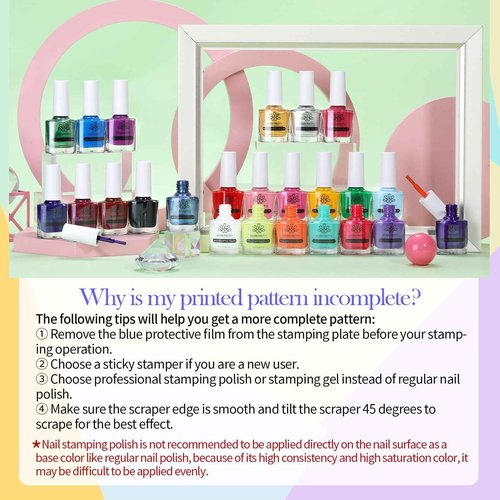 Born Pretty Nail Art Stamping Polish Halloween Nail Polish Set Manicure Print Nails Polish for Stamping Plates 24 Colors Bulk Nail Polish Set Gift Collection