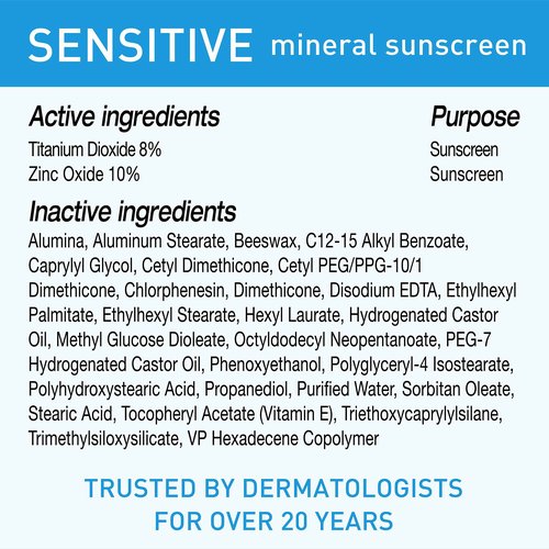 BLUE LIZARD Mineral Sunscreen, SPF 50+, Tube, Zinc Oxide | Water Resistant | Fragrance Free | For Sensitive Skin | 5 Fl Oz Pack of 2