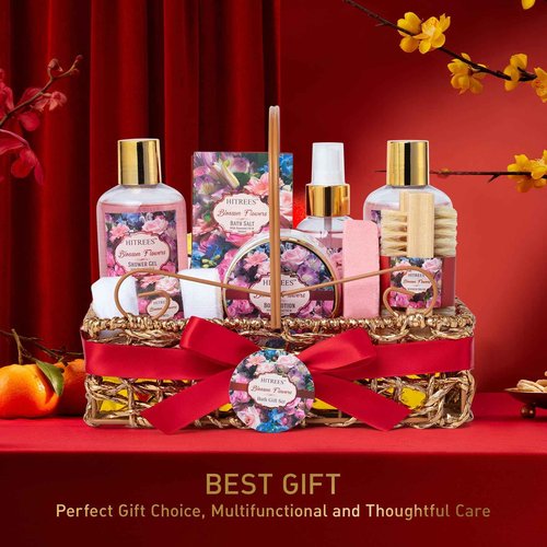 Gifts For Women Gift Basket – 9 Piece Set of ROSE JASMINE Home Spa Set, Friendship Gifts, Shower Care Set - Bath Pampering Package, Bath Gift Set for Her, Mom, Mothers Day,Christmas Gift for Women