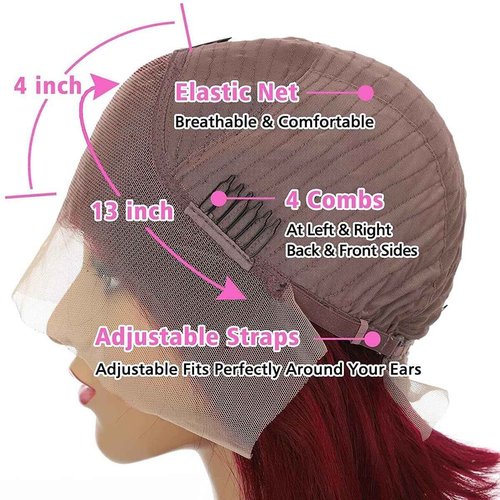 Ginger Orange Highlight Skunk Stripe Short Bob Wigs Human Hair Chocolate Brown Straight Bob Wigs Ombre 13x4 HD Lace Frontal Wigs Brazilian Virgin 150% Density Pre Plucked 8 Inch