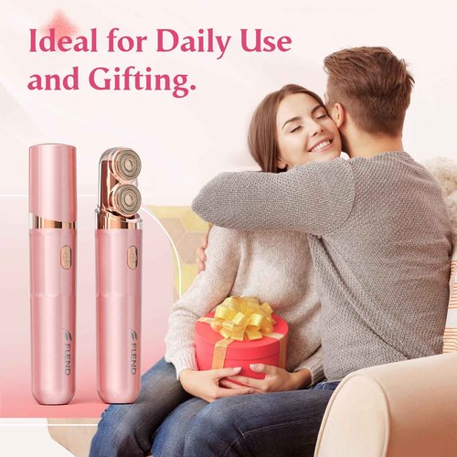 Facial Hair Remover for Women | Dual-Head Face Shaver Electric Hair Removal Device for Face,Lip, Chin | 2 Replacement Heads, Pink-1