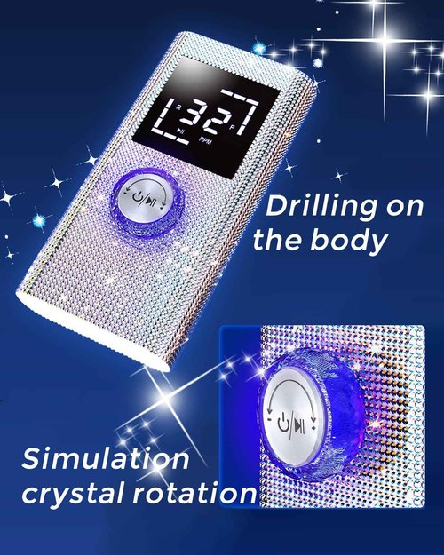 45000RPM Diamond Electric Nail File, Professional Cordless Drill Nails with 6 Bits & LED Screen, 8 Hours Use, Stepless Speed for Acrylic/Gel Nails, Salon & Home Manicure Kit