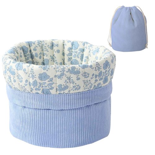 AMZMA Drawstring Makeup Bag Large Cotton Quilted Cosmetic Bag Portable Make Up Organizer Bag for Skin Care & Toiletries