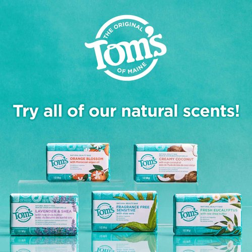 Tom's of Maine Natural Beauty Bar Soap, Creamy Coconut With Virgin Coconut Oil, 5 oz. 6-Pack (Packaging May Vary)