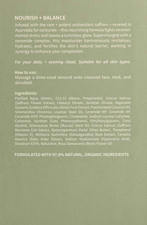 Arkhelm Saffron and Ceramides Complex Facial Moisturizer - Cruelty-Free Daily Face Moisturizer for Sensitive, Combination to Oily Skin - 50 ML / 1.7 OZ. Vegan Face Cream for Nourish and Balance