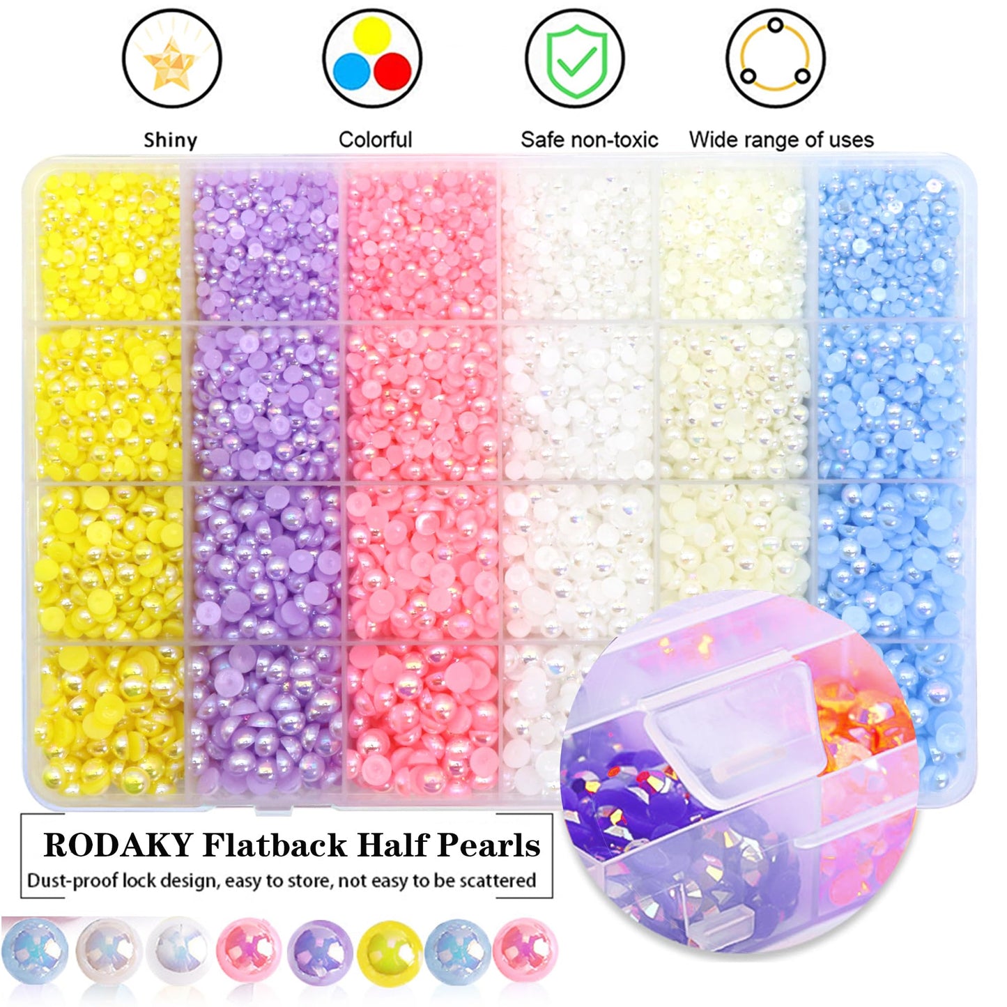 RODAKY Resin Rhinestones Kits 2/3/4/5mm Flatback Jelly Rhinestones Bulk Bedazzling Crystal Gems Beads Stone for Manicure DIY Crafts Mugs Bottles Tumblers Clothes Face Makeup (A-Set 1)