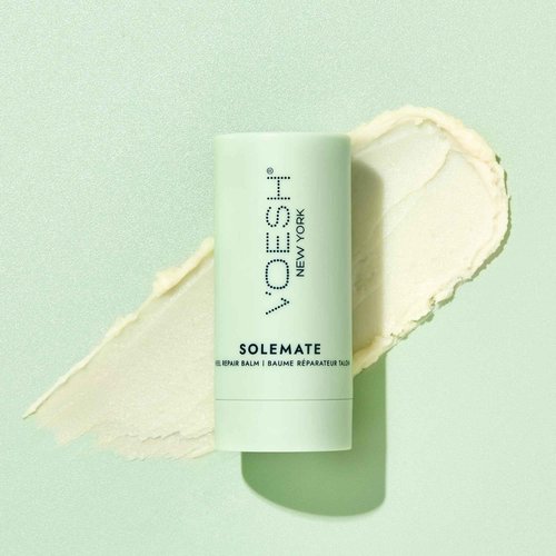 VOESH Heel Repair Duo, Solemate Heel Repair Balm & Moisturizing Heel Socks, Cracked Heel Stick Balm, Foot Care for Men & Women, at-Home Foot Care, Fuzzy Heel Socks, Toeless Spa Socks