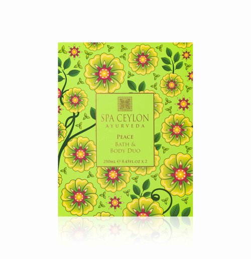 SPA CEYLON Peace Bath & Body Duo Set, Luxury Lavender & Lemongrass Body Wash & Lotion Set, Organic & Natural 250ml x 2