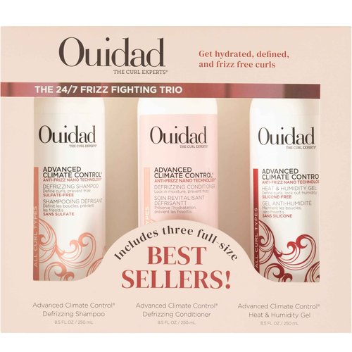 Ouidad Advanced Climate Control Heat & Humidity Styling Kit, Holiday Gift for Curly Hair, Anti-Frizz Formula Locks in Moisture & Blocks Humidity, Flexible Long-Lasting Hold, No Parabens or Sulfates
