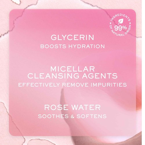 Nuxe Very Rose 3-in-1 Micellar Water, Soothing Facial Cleanser and Makeup Remover, with Rose Extract for Face & Eyes, 6.7 Fl Oz