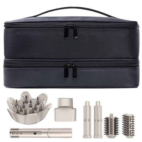 Travel Carrying Case for Hair Dryer Shark Flexstyle Dyson Airwrap Brush Double-Layer Hair Accessories Tools Storage Bag for Revlon Hairdryer Styler Organizer (Black)